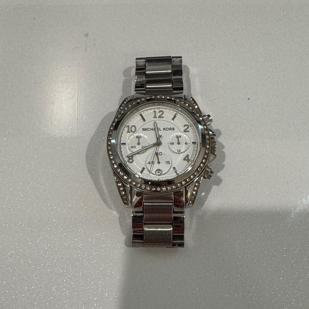 Michael Kors Silver Women's Watch with Crystal Accents